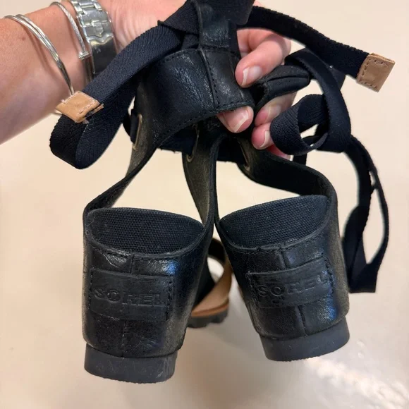 Sorel Joanie Wrap Wedge Leather Sandals - Picture 9 of 16